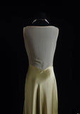 Vintage Prom Dresses 90s Formal Mermaid V Neck Green Silk Satin Mid Length Party Gowns Prom Dresses HZ0311