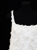 Wedding Gowns Dresses Elegant Modest for Bride A Line Square Neck With Flowers Short Petite/Plus Size Bridal Gowns For Women HZ0311