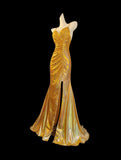 Modest Mermaid Spaghetti Strap Orange Satin Evening Dresses High School Teens Senior Night Dance Prom Outfits HZ0311