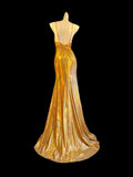 Modest Mermaid Spaghetti Strap Orange Satin Evening Dresses High School Teens Senior Night Dance Prom Outfits HZ0311