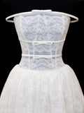Princess Wedding Gowns Dresses Elegant Modest for Bride A Line Strapless Lace White Petite/Plus Size Bridal Gowns For Women HZ0311