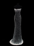 Affordable Sequin 1950s Formal Mermaid Sweetheart With Beaded Pearls Style Impress Long Prom Dresses Party Formal Gowns HZ0311