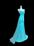 Modest Mermaid Halter Blue With Backless Sleeveless Long Prom Dresses High School Senior Graduation Dance Evening Outfits HZ0311