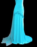 Modest Mermaid Halter Blue With Backless Sleeveless Long Prom Dresses High School Senior Graduation Dance Evening Outfits HZ0311