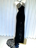 Unique Mermaid Halter Back With Split Side Beaded Bodice For Women Long Prom Dress 20th Birthday Gowns HZ0311