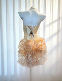 Vintage Sheath Strapless Satin Hoco Gowns Short 18th Birthday Dress Homecoming Dresses Cocktail Gown HZ0311