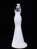 Princess Wedding Gowns Dresses Elegant Modest for Bride Mermaid High Neck White Petite/Plus Size Bridal Gowns For Women HZ0311