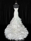 Timeless Women's Mermaid Halter Sleeveless White Taffeta Tiered Pleated With Beads Long Vintage Fitted 1920s Wedding Dresses HZ0311