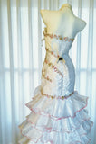 Unique Mermaid Sweetheart White With Lace 90s Beads For Women Party Dresses Long Prom Dress 20th Birthday Gowns HZ0311