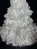 Timeless Women's Mermaid Halter Sleeveless White Taffeta Tiered Pleated With Beads Long Vintage Fitted 1920s Wedding Dresses HZ0311