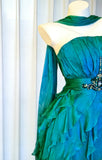 Vintage A Line Strapless Green Chiffon Hoco Gowns Short 18th Birthday Dress Homecoming Dresses Cocktail Gown HZ0311