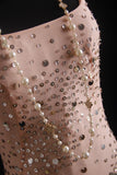 Vintage Prom Dresses 90s Formal Mermaid Spaghetti Straps Pink With Beadings Long Party Gowns Prom Dresses HZ0311