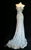 Vintage 90s Mermaid Off The Shoulder Gray Lace For Women Party Dresses Long Prom Dress 20th Birthday Gowns HZ0311