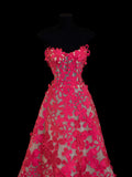 Ball Gowns Prom Dress Aesthetic Sweetheart Hot Pink Lace Style Impress Long Prom Dresses Party Formal Gowns HZ0311