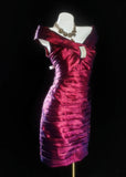 Retro Sheath Off The Shoulder Fuchsia Hoco Gowns Short 18th Birthday Dress Homecoming Dresses Cocktail Gown HZ0311
