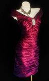 Retro Sheath Off The Shoulder Fuchsia Hoco Gowns Short 18th Birthday Dress Homecoming Dresses Cocktail Gown HZ0311