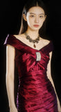 Retro Sheath Off The Shoulder Fuchsia Hoco Gowns Short 18th Birthday Dress Homecoming Dresses Cocktail Gown HZ0311