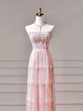 Chic Prom Dresses Aesthetic A Line Strapless Pink With Pleated Beads Inspo Impress Long Party Formal Gown For Teenagers High Schools HZ0311