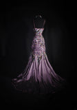 Vintage 90s Prom Dresses Women Mermaid Spaghetti Straps Dusty Grape Taffeta Long Formal Dance Evening Party Gowns HZ0311
