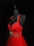 Vintage Ball Gown Sweetheart Red Tulle Hoco Gowns Short 16th Birthday Dress Homecoming Dresses Cocktail Gown HZ0311