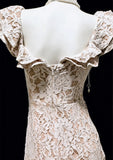 Retro Sheath V Neck Pink Lace Hoco Gowns Short 18th Birthday Dress Homecoming Dresses Cocktail Gown HZ0311