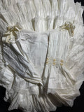 Timeless Women's A Line Strapless Sleeveless White Lace Tiered Satin Long Vintage Fitted 1920s Wedding Dresses HZ0311