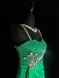 Vintage Mermaid Dark Green With Silver Beading Satin Sleeveless Long Prom Dresses High School Senior Graduation Dance Evening Outfits HZ0311