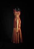 Vintage 90s Prom Dresses Women Mermaid One Shoulder Orange Taffeta Long Formal Dance Evening Party Gowns HZ0311