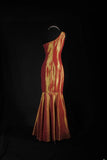 Vintage 90s Prom Dresses Women Mermaid One Shoulder Orange Taffeta Long Formal Dance Evening Party Gowns HZ0311