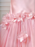 Chic Prom Dresses Aesthetic Mermaid Strapless Pink With Pleated Flowers Inspo Impress Long Party Formal Gown For Teenagers High Schools HZ0311