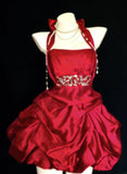 Vintage Ball Gown Halter Red Hoco Gowns Short 16th Birthday Dress Homecoming Dresses Cocktail Gown HZ0311