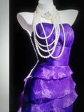 Vintage Sheath Strapless Purple Layered For Women Long Prom Dresses Senior High School 21st Birthday Outfits HZ0311