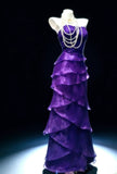 Vintage Sheath Strapless Purple Layered For Women Long Prom Dresses Senior High School 21st Birthday Outfits HZ0311