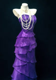 Vintage Sheath Strapless Purple Layered For Women Long Prom Dresses Senior High School 21st Birthday Outfits HZ0311