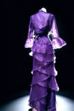 Vintage Sheath Strapless Purple Layered For Women Long Prom Dresses Senior High School 21st Birthday Outfits HZ0311