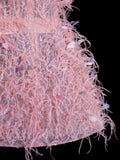 Aesthetic Ball Gown Short Prom Dress Feathers 16th Birthday Dress Homecoming Dresses Cocktail Gown HZ0311