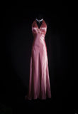 Vintage 90s Prom Dresses Women A line Halter Pink Silk Satin With Beaded Formal Dance Evening Party Gowns HZ0311