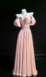 Cute A line Sweetheart With Strap Pink Velvet Sequin For Women Long Prom Dresses Senior High School 21st Birthday Outfits HZ0311