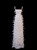 Affordable Sequin 1950s Formal A line Square Neck Sequins Feathers With Beads Style Impress Long Prom Dresses Party Gowns HZ0311