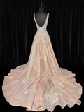 Dreamy A line Square Neck Pink Tulle With Appliques Lace Victorian Long Vintage Fitted 1920s Wedding Dresses HZ0311