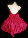 Vintage Ball Gown Strapless Hot Pink Satin Hoco Gowns Short Birthday Dress Homecoming Dresses Hoco Gown HZ0311
