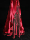 Modest A line Spaghetti Strap Red Satin Long Evening Dresses High School Teens Senior Night Dance Prom Dress HZ0311