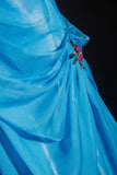 Vintage Prom Dresses 90s Formal A Line V Neck Blue Chiffon With Beadings Long Party Gowns Prom Dresses HZ0311