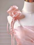 Modest Prom Dresses Aesthetic A Line One Shoulder Pink Satin Impress Long Party Formal Gown For Teens High Schools Girls HZ0311