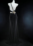 Sheath One Shoulder Black Sleeveless With Split For Women Long Prom Dresses Senior High School 21st Birthday Outfits HZ0311
