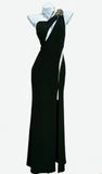 Sheath One Shoulder Black Sleeveless With Split For Women Long Prom Dresses Senior High School 21st Birthday Outfits HZ0311