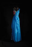 Vintage Prom Dresses 90s Formal A Line V Neck Blue Chiffon With Beadings Long Party Gowns Prom Dresses HZ0311