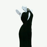 Sheath One Shoulder Black Sleeveless With Split For Women Long Prom Dresses Senior High School 21st Birthday Outfits HZ0311