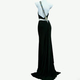 Sheath One Shoulder Black Sleeveless With Split For Women Long Prom Dresses Senior High School 21st Birthday Outfits HZ0311