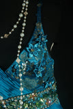 Vintage Prom Dresses 90s Formal Mermaid Spaghetti Straps Blue Chiffon With Beadings Long Party Gowns Prom Dresses HZ0311